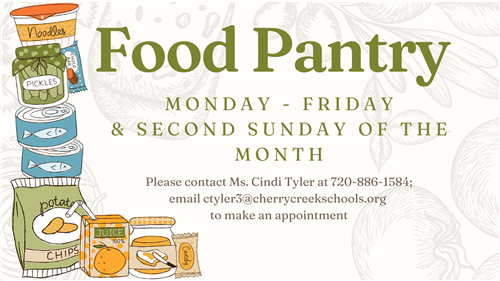 border of food with food pantry written in middle